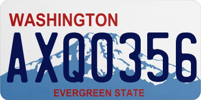 WA license plate AXQ0356