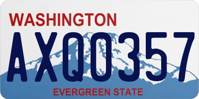 WA license plate AXQ0357