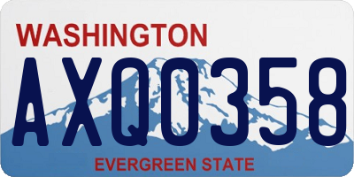 WA license plate AXQ0358