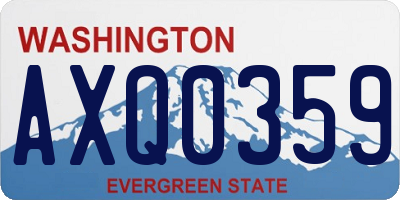 WA license plate AXQ0359