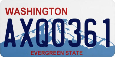WA license plate AXQ0361