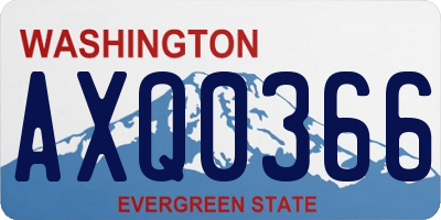 WA license plate AXQ0366