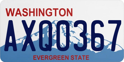 WA license plate AXQ0367