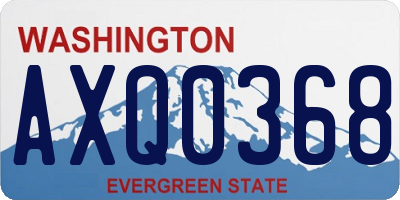 WA license plate AXQ0368