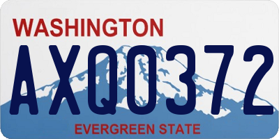 WA license plate AXQ0372