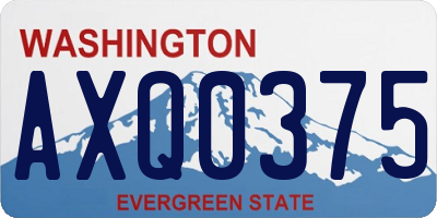 WA license plate AXQ0375