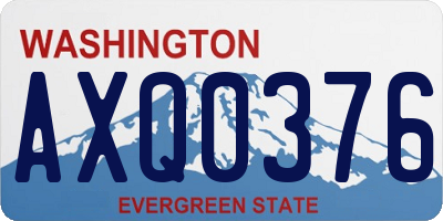 WA license plate AXQ0376