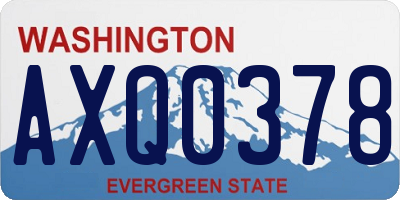 WA license plate AXQ0378