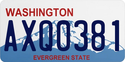 WA license plate AXQ0381