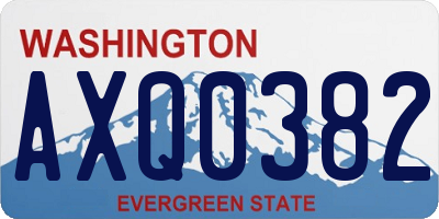 WA license plate AXQ0382