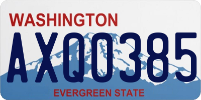 WA license plate AXQ0385