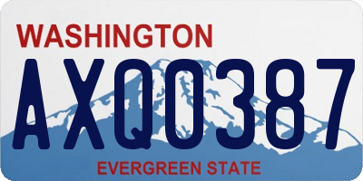WA license plate AXQ0387