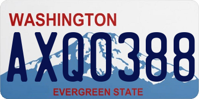 WA license plate AXQ0388