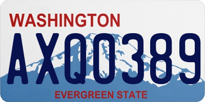 WA license plate AXQ0389