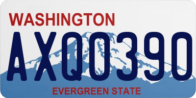 WA license plate AXQ0390