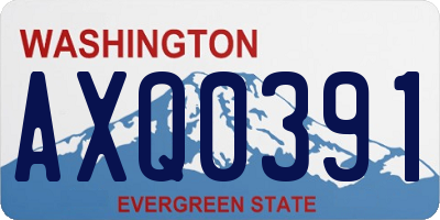 WA license plate AXQ0391