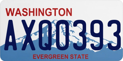 WA license plate AXQ0393