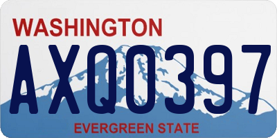 WA license plate AXQ0397