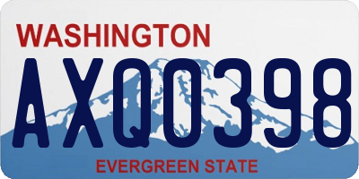 WA license plate AXQ0398
