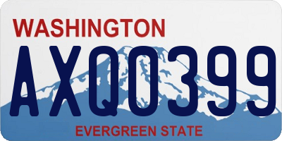 WA license plate AXQ0399