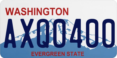 WA license plate AXQ0400