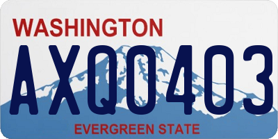 WA license plate AXQ0403