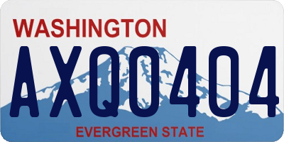 WA license plate AXQ0404