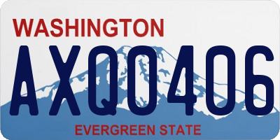 WA license plate AXQ0406