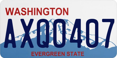 WA license plate AXQ0407