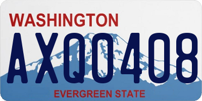 WA license plate AXQ0408