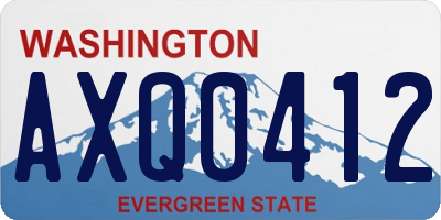 WA license plate AXQ0412