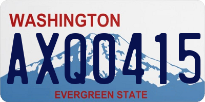 WA license plate AXQ0415