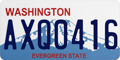 WA license plate AXQ0416