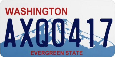 WA license plate AXQ0417