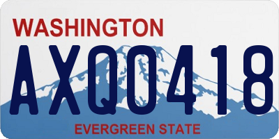WA license plate AXQ0418