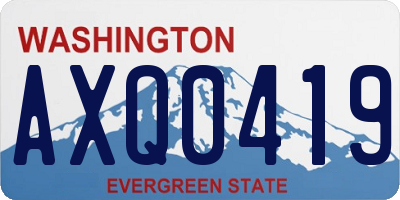 WA license plate AXQ0419