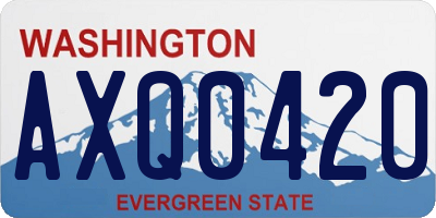 WA license plate AXQ0420