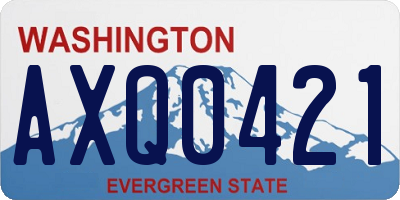 WA license plate AXQ0421