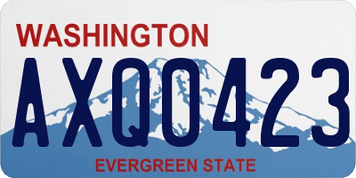 WA license plate AXQ0423