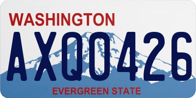 WA license plate AXQ0426