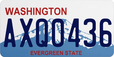WA license plate AXQ0436