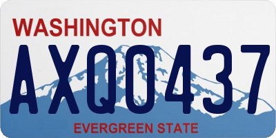 WA license plate AXQ0437