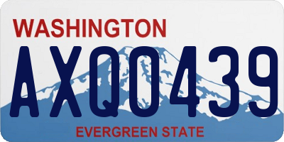 WA license plate AXQ0439