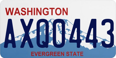 WA license plate AXQ0443