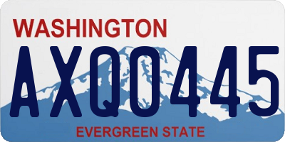 WA license plate AXQ0445
