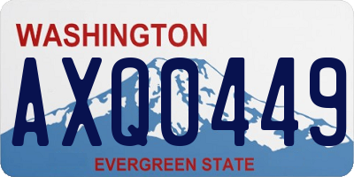WA license plate AXQ0449