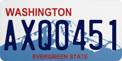 WA license plate AXQ0451