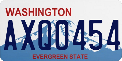 WA license plate AXQ0454