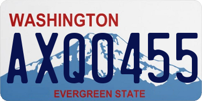 WA license plate AXQ0455