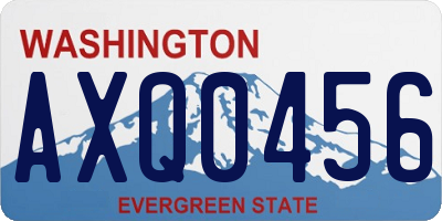WA license plate AXQ0456